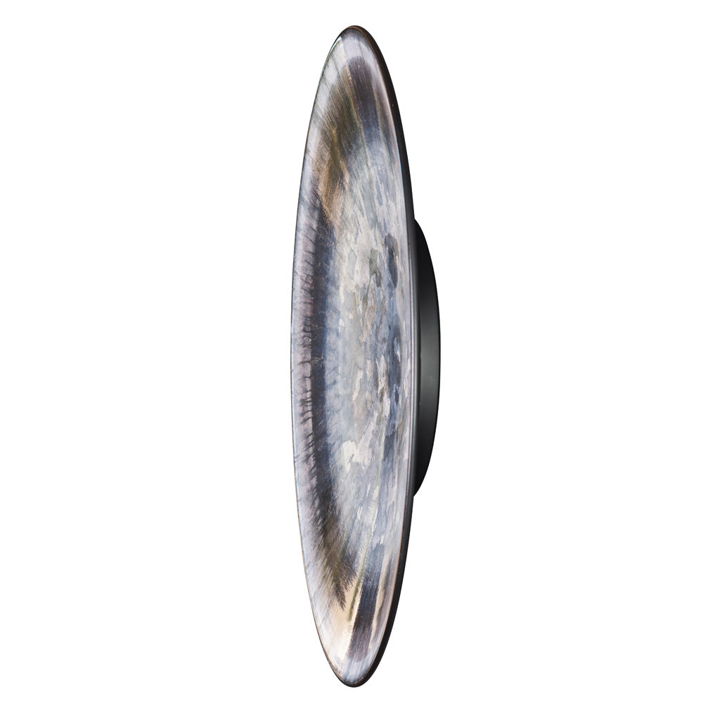 round metal wall art black gold and blue