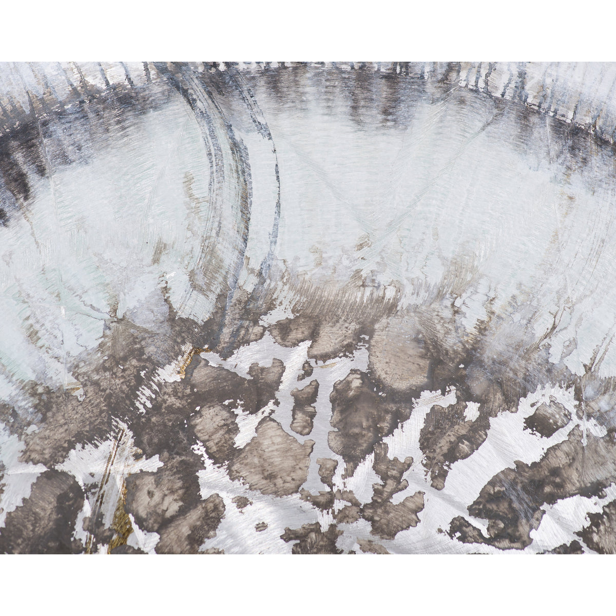 detail view of organic patterning in metal wall sculpture by peter skidd