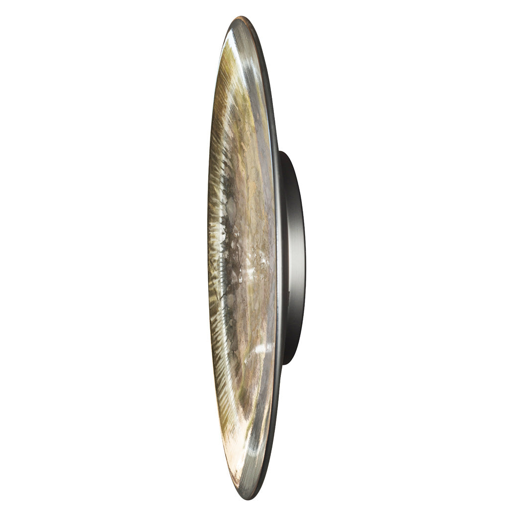 gold accented round metal art