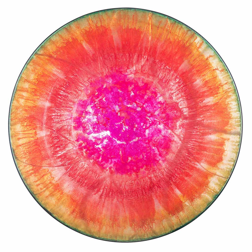 pink orange and yellow circular wall art