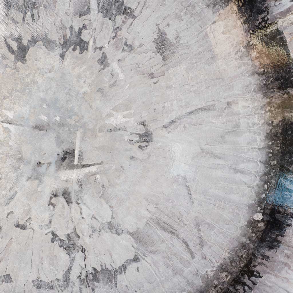 circular wall art in black and white