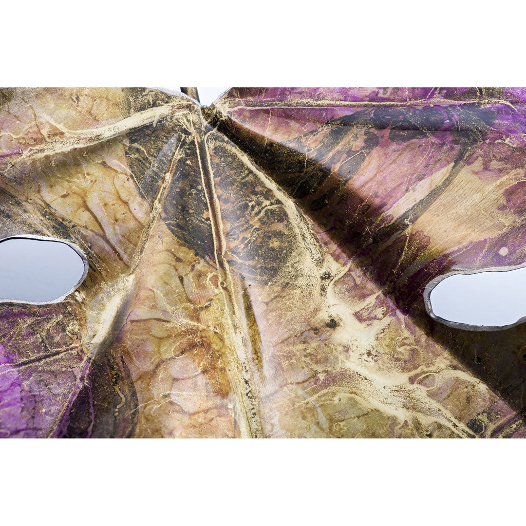 detail view of hand painted leaf art by peter skidd